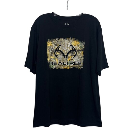 Realtree Camo Logo Graphic Tshirt Mens Large Black New Outdoors - Picture 1 of 9